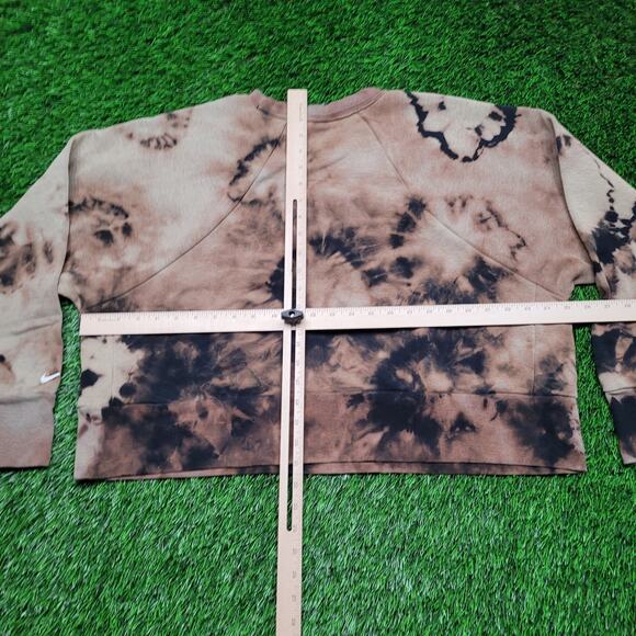 Custom Bleach Dye Nike Dri-FIT Cropped Sweatshirt Womens Oversized L/XL Boxy Fit - Picture 7 of 11